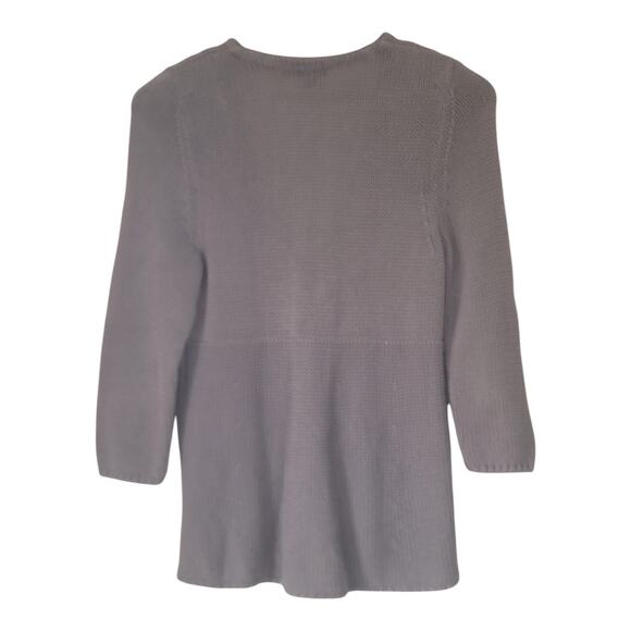 Boden Sweater Cardigan V-Neck 1 Button‎ 3/4 Sleeve Knitted Gray Women's US 14 - Picture 3 of 8